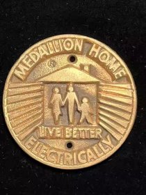 上世纪五六十年代美国著名建筑公司全电器家庭纪念章徽章牌子收藏