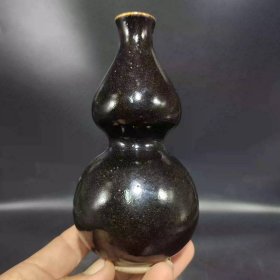 清代黑釉瓷葫芦瓶