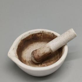 清代白瓷药碾中医文化收藏