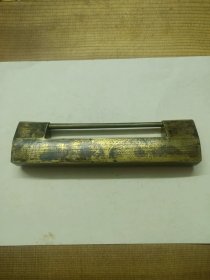 古玩旧藏大铜锁，刻竹苞松茂4个大字