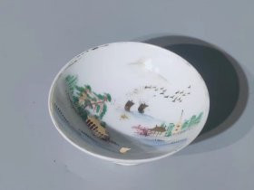 民国山水瓷茶盏