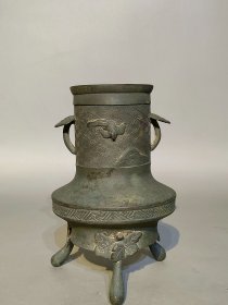 古玩旧藏清代铜花器