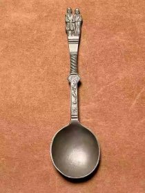 19世纪欧洲双人锡勺子