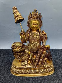 紫铜鎏金财宝天王佛像，重4690克