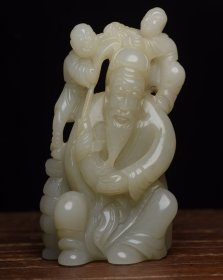 和田玉老少得利 规格: 10×5.5×3.0厘米，重 207克