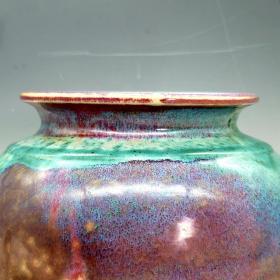 宋钧窑变虎头罐(尺寸20.5*23厘米!)