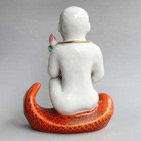 清代年制金童玉女摆件