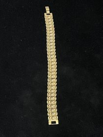 旧藏 铜鎏金手串手链规格：长21宽1.4cm重43g