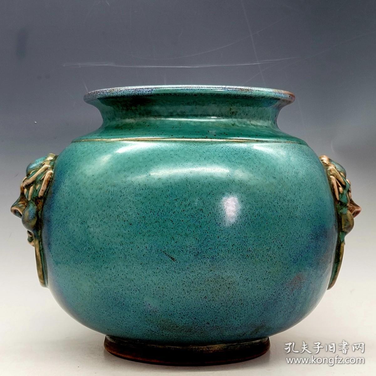 点击查看原图 宋钧窑变虎头罐(尺寸20.5*23厘米!)