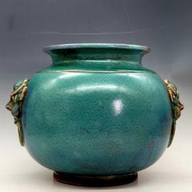 宋钧窑变虎头罐(尺寸20.5*23厘米!)