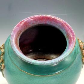 宋钧窑变虎头罐(尺寸20.5*23厘米!)