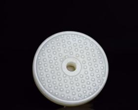 和田玉兽面乳钉璧，规格:5.7×5.7×1厘米，重量:65克