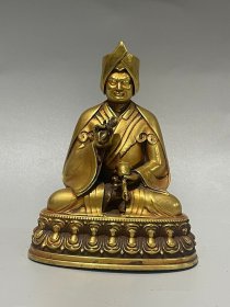 旧藏：鎏真金紫铜佛手工纯铜全鎏真金摆件 规格：高10cm宽7.8cm重921g