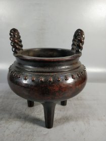 紫铜绳耳炉，重1790克3