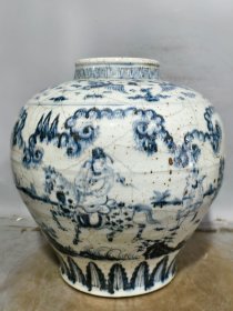 青花罐瓷器 高度34.5cm