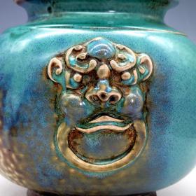 宋钧窑变虎头罐(尺寸20.5*23厘米!)