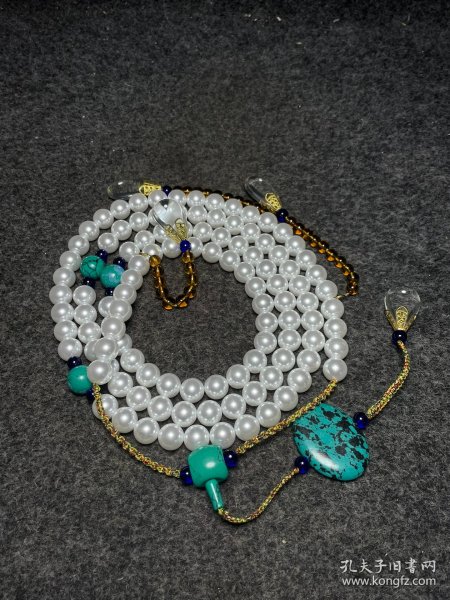 珍珠朝珠尺寸:珠子直径13mm,长约107.5cm