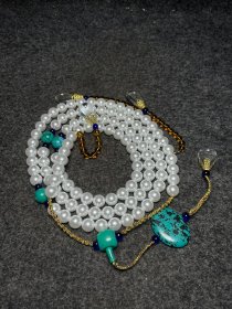珍珠朝珠尺寸:珠子直径13mm,长约107.5cm