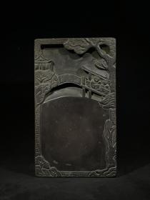 兰亭告会紫端砚,雕工细致,重约4075g,23.4×13.2×5.5cm