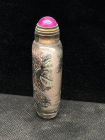 旧藏 水晶内画山水鼻烟壶 规格：7.5cmX3.4cm 重57g
