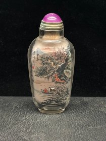 旧藏 水晶内画山水鼻烟壶 规格：7.5cmX3.4cm 重57g