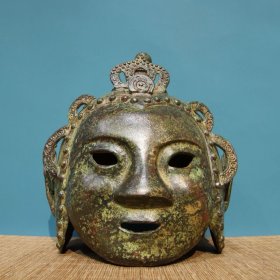 铜——将军面具头盔 长20cm宽18cm高26cm 重4斤