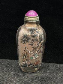 旧藏 水晶内画山水鼻烟壶 规格：7.5cmX3.4cm 重57g