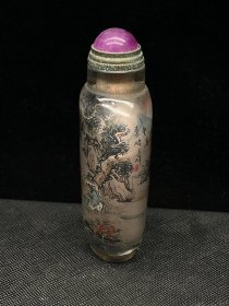 旧藏 水晶内画山水鼻烟壶 规格：7.5cmX3.4cm 重57g