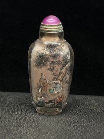 旧藏 水晶内画山水鼻烟壶 规格：7.5cmX3.4cm 重57g