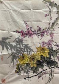 徐泽智 花卉 高70厘米 宽68.5厘米 约4.3平尺