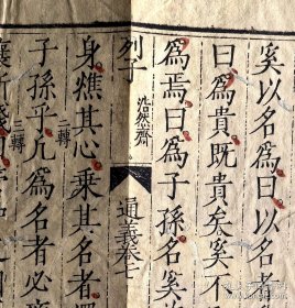 拍卖会每卷平均每卷2万元的珍罕古籍低拍 明嘉靖四十四年朱氏浩然斋刻本《列子通义》散页一张（开本宏阔，字大如钱、初刻初印、国家第一批珍贵古籍、《古籍善本总目》着录、扬州市图书馆也仅存6卷）