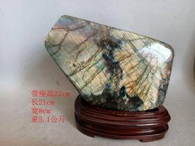 少见 月光石 老摆件