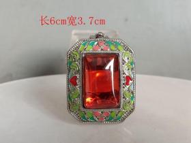乡下收的 镶嵌 宝石吊坠