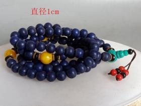清代老青金石 佛珠 项链108颗