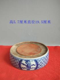 清代传世青花砚台.