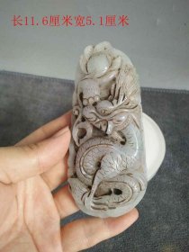 清代老翡翠龙翠把件