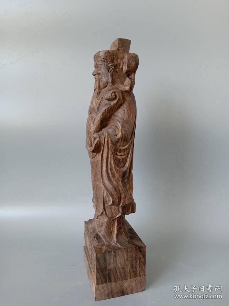 少见的清代传世老沉香木招财进宝财神赏件摆件 ·