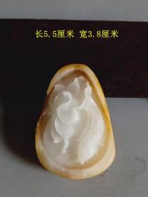 乡下收的老和田白玉年年有余把件 · ·