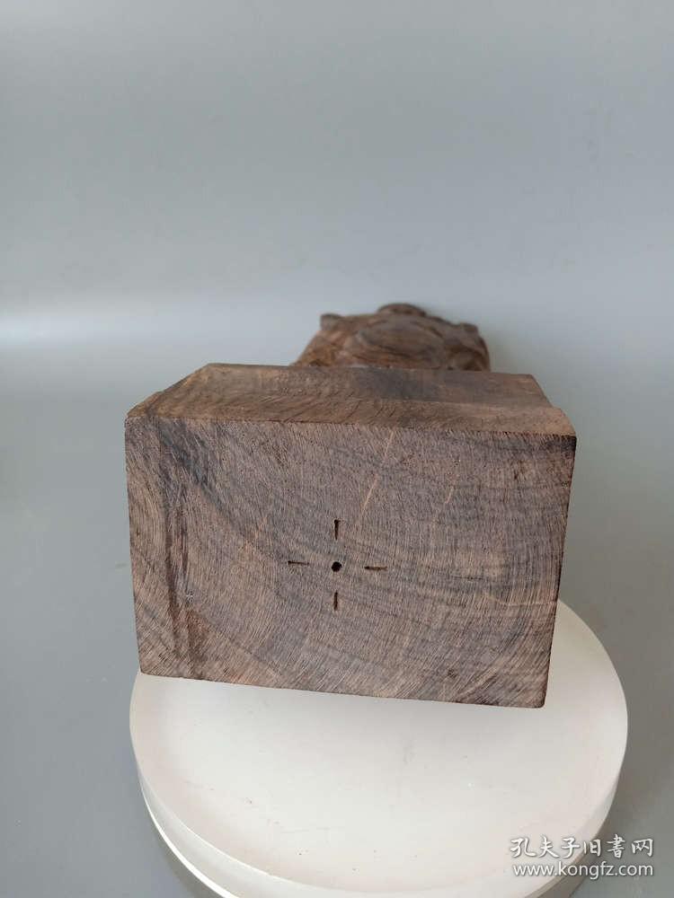 少见的清代传世老沉香木招财进宝财神赏件摆件 ·