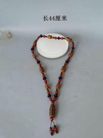 清代传世老玛瑙九眼老天珠挂件项链 ··