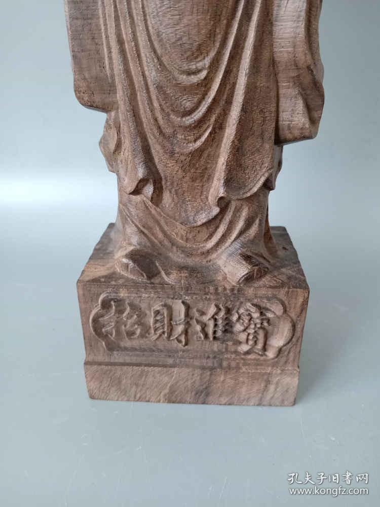 少见的清代传世老沉香木招财进宝财神赏件摆件 ·