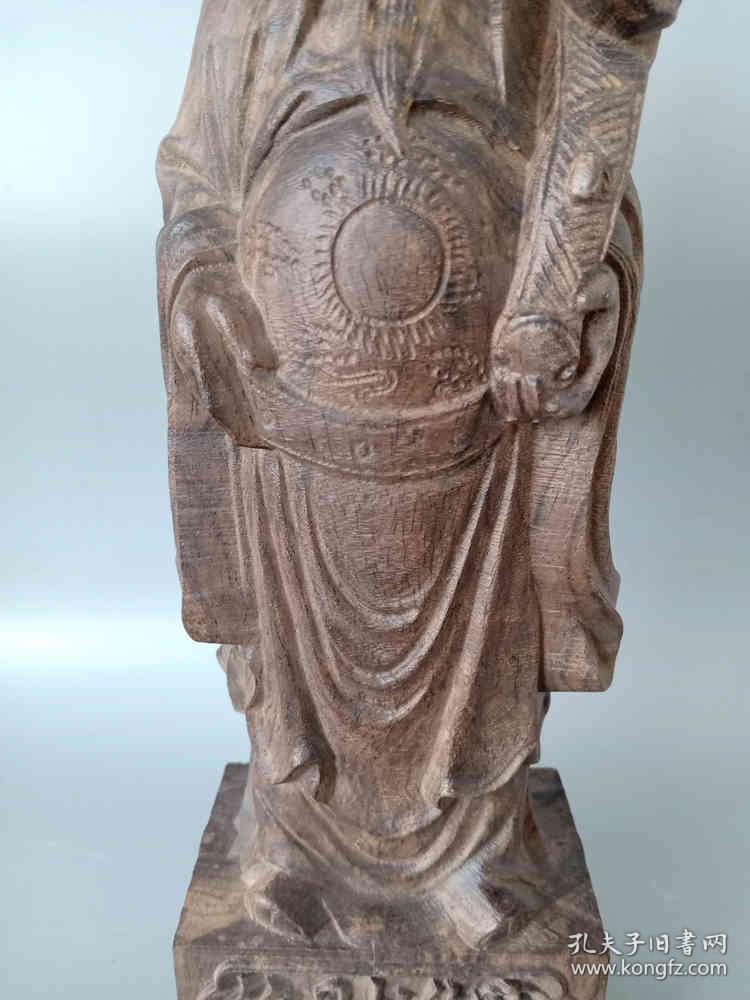 少见的清代传世老沉香木招财进宝财神赏件摆件             ·