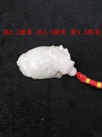 传世老和田白玉龙龟手把件 · ·