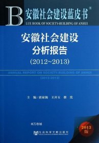 正版现货 安徽社会建设蓝皮书：安徽社会建设分析报告（2012-2013）