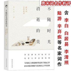 正版现货 唐宋词名作析评 不随时光消逝的美精选唐宋名家词两宋诗词研究鉴赏导读新编简史