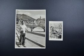 延安旅游纪念照 附赠毛主席照片 共两张见图合售