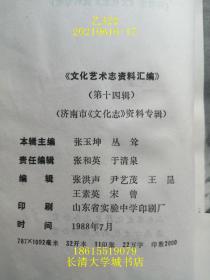 （山东省）文化艺术志资料汇编 第十四辑 济南市《文化志》资料专辑