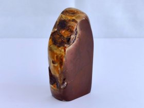 昌化石朱砂或紫砂，5.1（最宽处）×4.6×2.7×10.7厘米——印材石料素章印章正章扁章钮章随形章