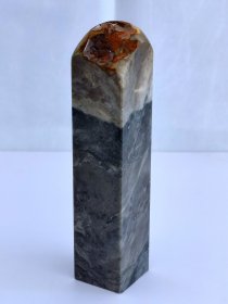 昌化石水墨冻，3.1×3.1×14.6厘米——印材石料素章印章正章扁章钮章随形章