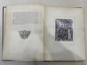 现货 罕见稀缺 1887年德文版 《古斯塔夫·弗雷塔格画廊》Gustav-Freytag-Galerie 二十幅钢板画  精装造型皮面大16开 三面鎏金 七品